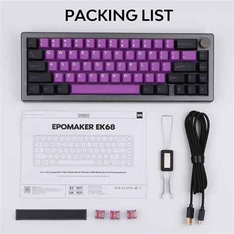 EPOMAKER EK68 65 Gasket NKRO Hot Swap 2 4Ghz Bluetooth 5 0 USB C Wired Mechanical Keyboard With