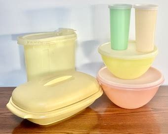 Vintage Tupperware Pastel Tumblers Set Of Millionaire Line Ounce