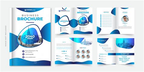 Premium Vector | 8 page brochure design template