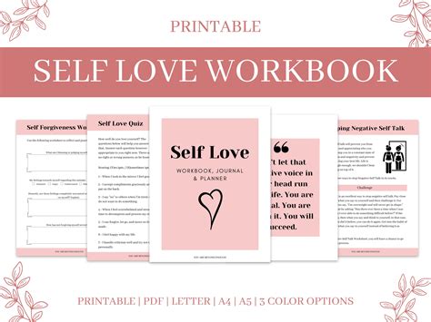 Printable Self Love Workbook Self Love Journal Self Love Etsy