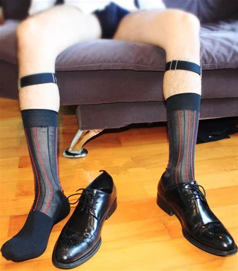 W030a Mens Dress Socks Mens Silky Sheer Socks Men At Play Sexy Nylon