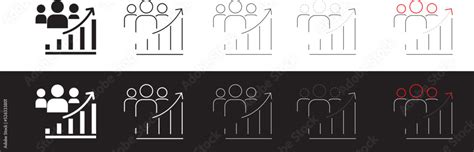 Population growth icon, Team Icon collection thin icon, element ...