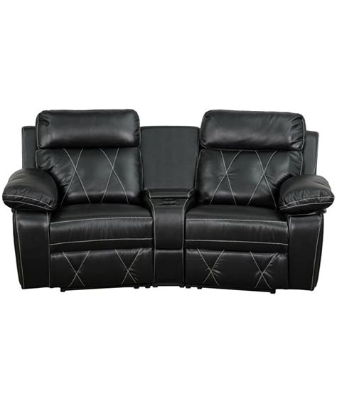 Flash Furniture Reel Comfort Series 2 Seat Reclining Black Leather