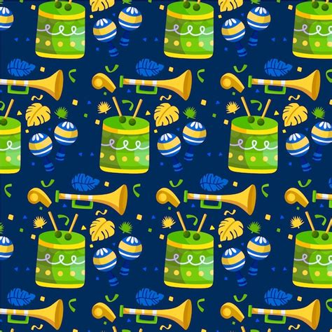 Free Vector Brazilian Carnival Pattern In Flat Design