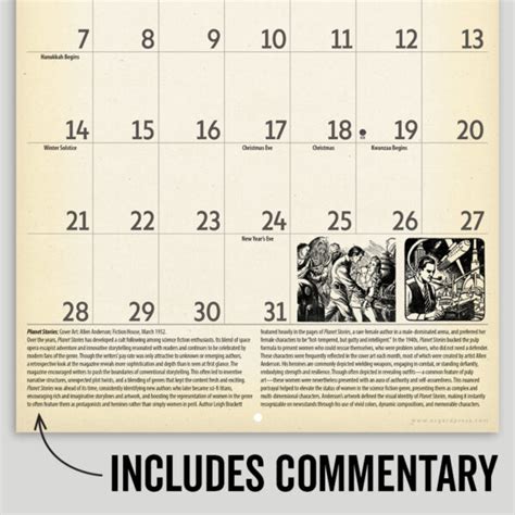 Vintage Sci Fi Calendar Asgard Press