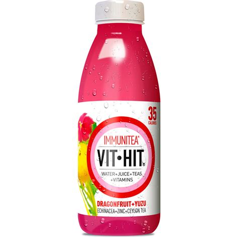 VIT HIT Drink 6 12 X 500ml Energy Boost Detox Immunitea Lean Green