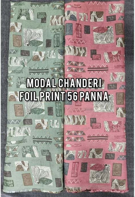 Rayon Cotton Modal Chanderi Foil Print Floral Multicolour At Rs