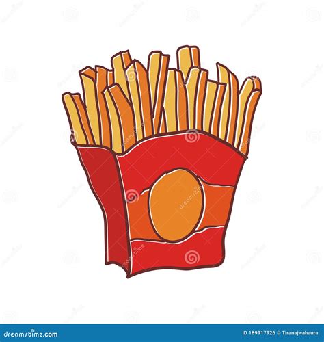 French Fries Hand Drawn Vector Illustration Stock Vector Illustration