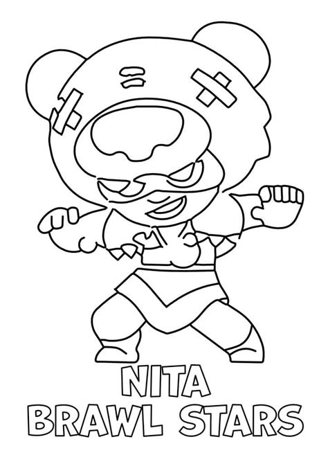 Brawl Nita Ausmalbilder Kolorowanki Brawlstars Coloriage Kolorowanka