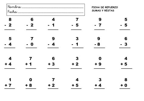 Ejercicios De Sumas Y Restas Para Preescolar Imagui