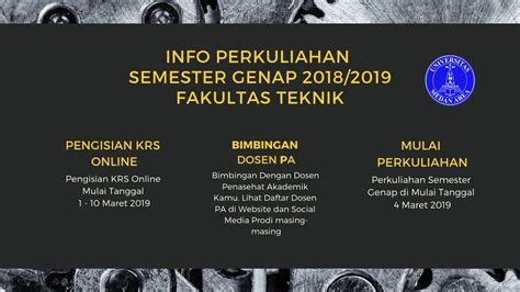 Info Perkuliahan Semester Genap Fakultas Teknik Terbaik Di