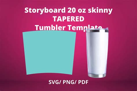 Storyboard 20 Oz Skinny Tapered Tumbler Template Sublimation