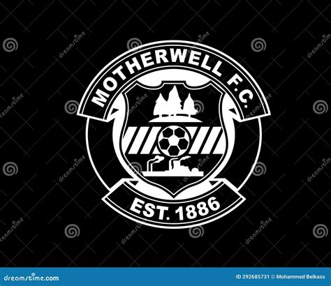 Motherwell Fc Club Logo Symbol Black And White Stock Vector