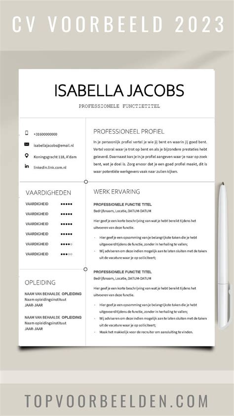 Cv Voorbeeld Gratis Templates Gratis Een Professioneel Cv Maken Artofit