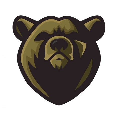 Diseño De La Mascota Del Logotipo Del Oso Vector Premium