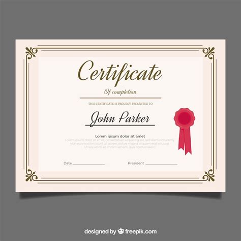 Plantilla Elegante De Diploma Vector Gratis