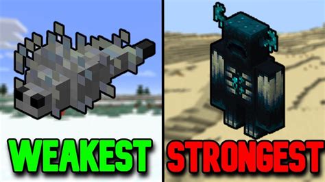 Spawning Every Minecraft Hostile Mob From Weakest To Strongest Youtube