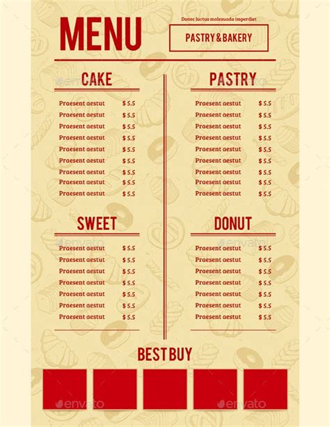 Bakery Menu | Delicious Pastries and Cakes