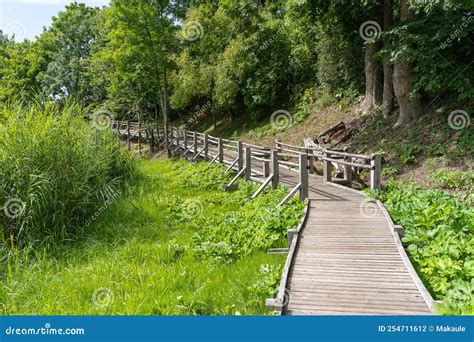 Wooden Footpath Along A Small River Stock Photo Image Of Park Scenic