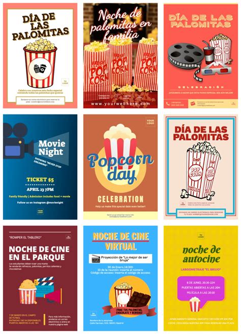 Carteles Para Promocionar Noches De Cine Editables