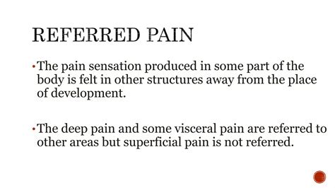 Physiology Of Pain Somatic Visceral And Referred Reflexes Ppt