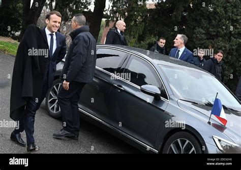 France's President Emmanuel Macron before his visit at the Domus Aurea, the house built by Roman ...