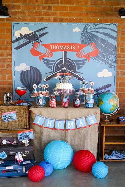 airplane theme decorations  aviator airplane birthday printable