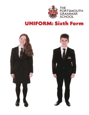 Fillable Online pgs org UNIFORM Sixth Form - The Portsmouth Grammar ...