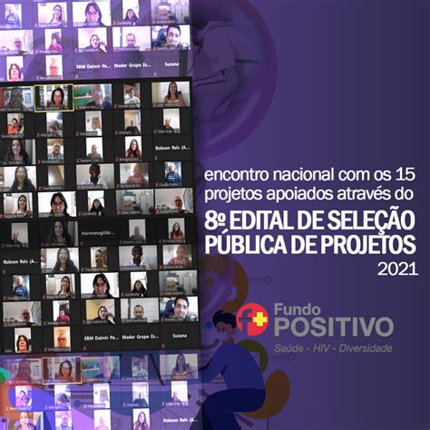 Encontro nacional os 15 projetos apoiados através do 8º edital de