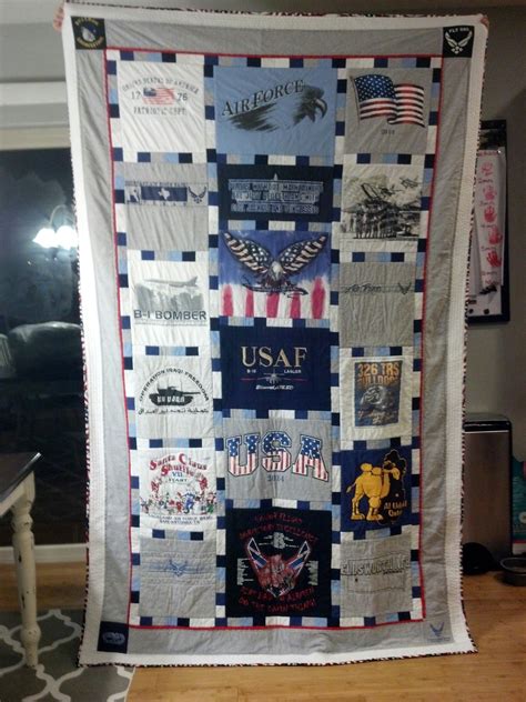 Quilt I Made For My Son Out Of His Air Force T Shirts Quilts Shirt