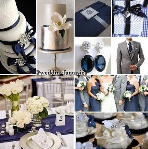 Navy And White Wedding Decorate