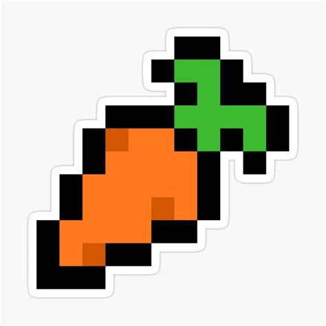 Carrot pixel art Sticker by nimshop in 2023 | Pixel art pattern ...