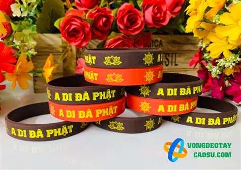 VÒng Tay Cao Su A Di ĐÀ PhẬt In Ấn Theo YÊu CẦu