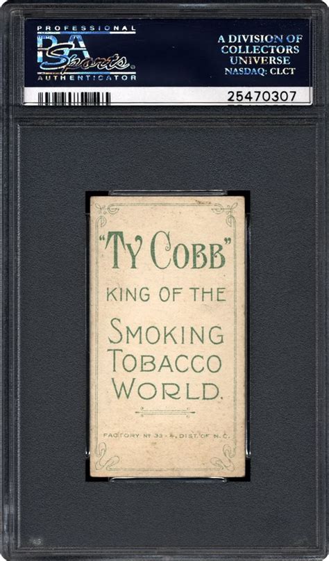 1909-1911 T206 White Border Ty Cobb Back Ty Cobb (Portrait-Red) | PSA ...