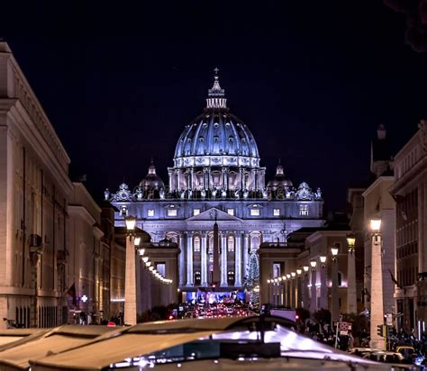 Cupola of Basilica Di San Pietro at Night Editorial Stock Photo - Image ...