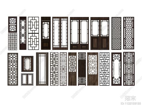 中式镂花窗su模型下载【id1122133135】知末su模型网