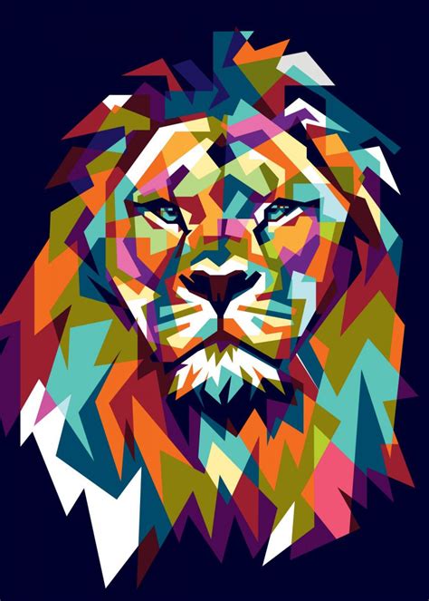 animal lion art poster modern art prints