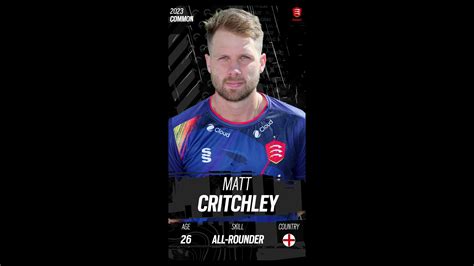 Matt Critchley Digital Player Card I 2023 County Championship FanCraze