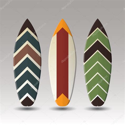 Design de pranchas de surf vetoriais padrão listrado Stock Vector