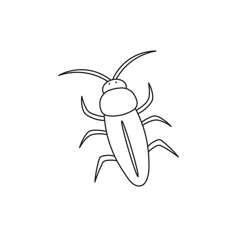 Hand drawn Kids drawing Cartoon Vector illustration cockroach icon ...