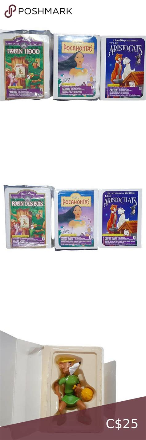 Mcdonalds Walt Disney Vhs Figure Lot Pocahontas Aristocats Robin