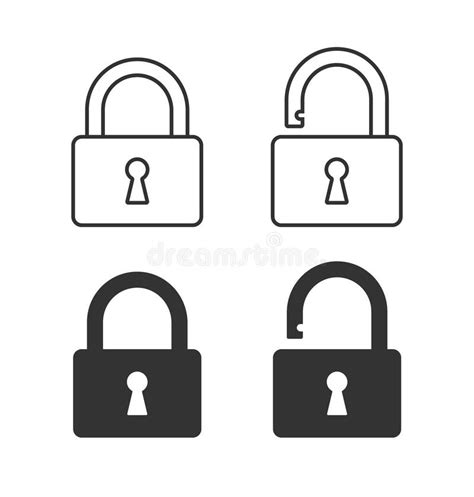 Lock And Unlock Icon Padlock Open And Closed Sign Log In And Log Out