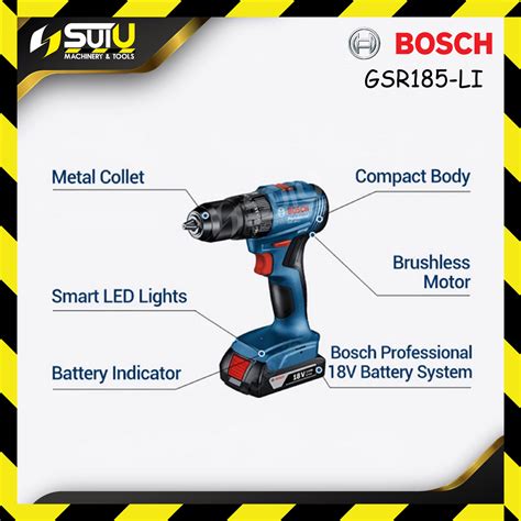 Bosch Gsr185 Li Gsr 185 Li 18v 50nm Brushless Cordless Impact Drill