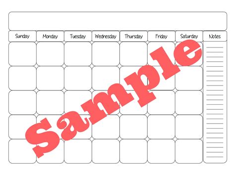 Free Printable Calendar Template Simply Sweet Days