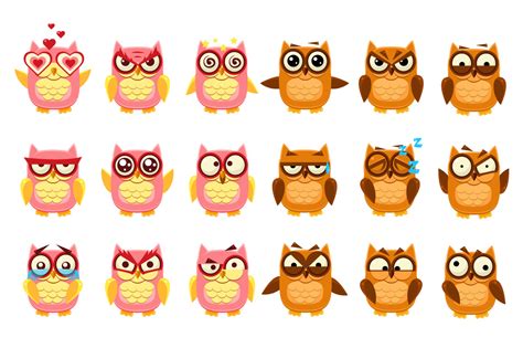 Owl Emoji Collection | Animal Illustrations ~ Creative Market