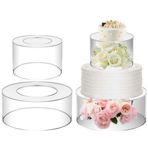 Hands Diy2pcs Acrylic Cake Stand Fillable Cake Risers Clear Cake Tier