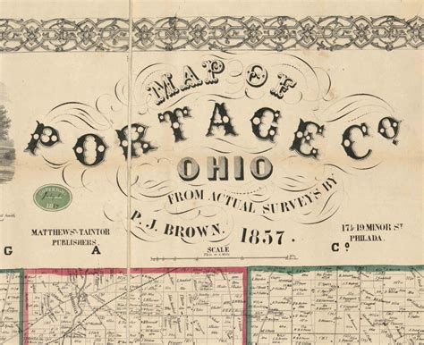 Portage County Ohio 1857 Old Wall Map Reprint With Homeowner Etsy