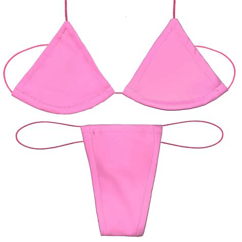 Stripper Exotic Dancer Cam Girl Microkini Neon Pink Angel Candy