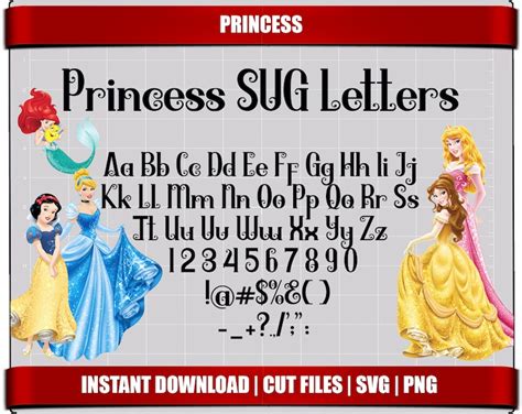 Disney Princess Font SVG