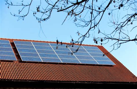 Solar Panel Installed on a Roof Stock Image - Image of installed, brick ...